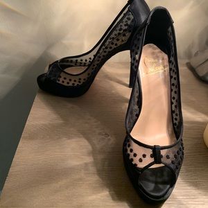 Christian Louboutin Peep Toe Mesh Heel